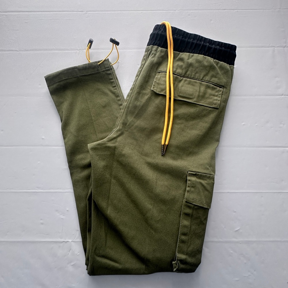 Young & Reckless Mens Olive Green Cargo Pants Streetwear Joggers Size S